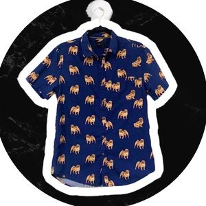 Men’s F21 Pug Short Sleeve Button Down